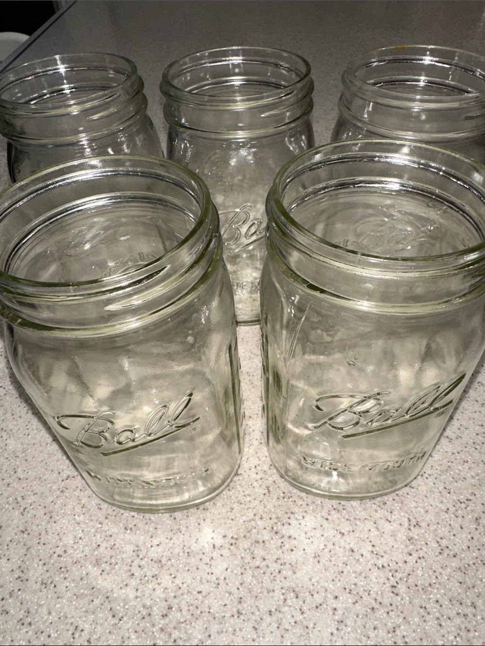 5 Wide Mouth Ball Jars - Quart